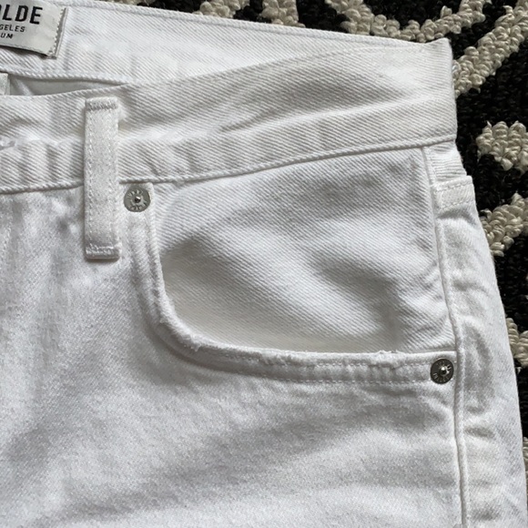Agolde white high rise denim shorts size 27 - Picture 4 of 14
